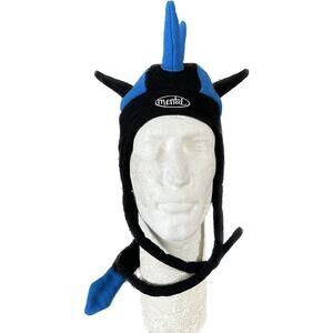Mental Blue Black Spike Tail Fleece Winter Cap Men's